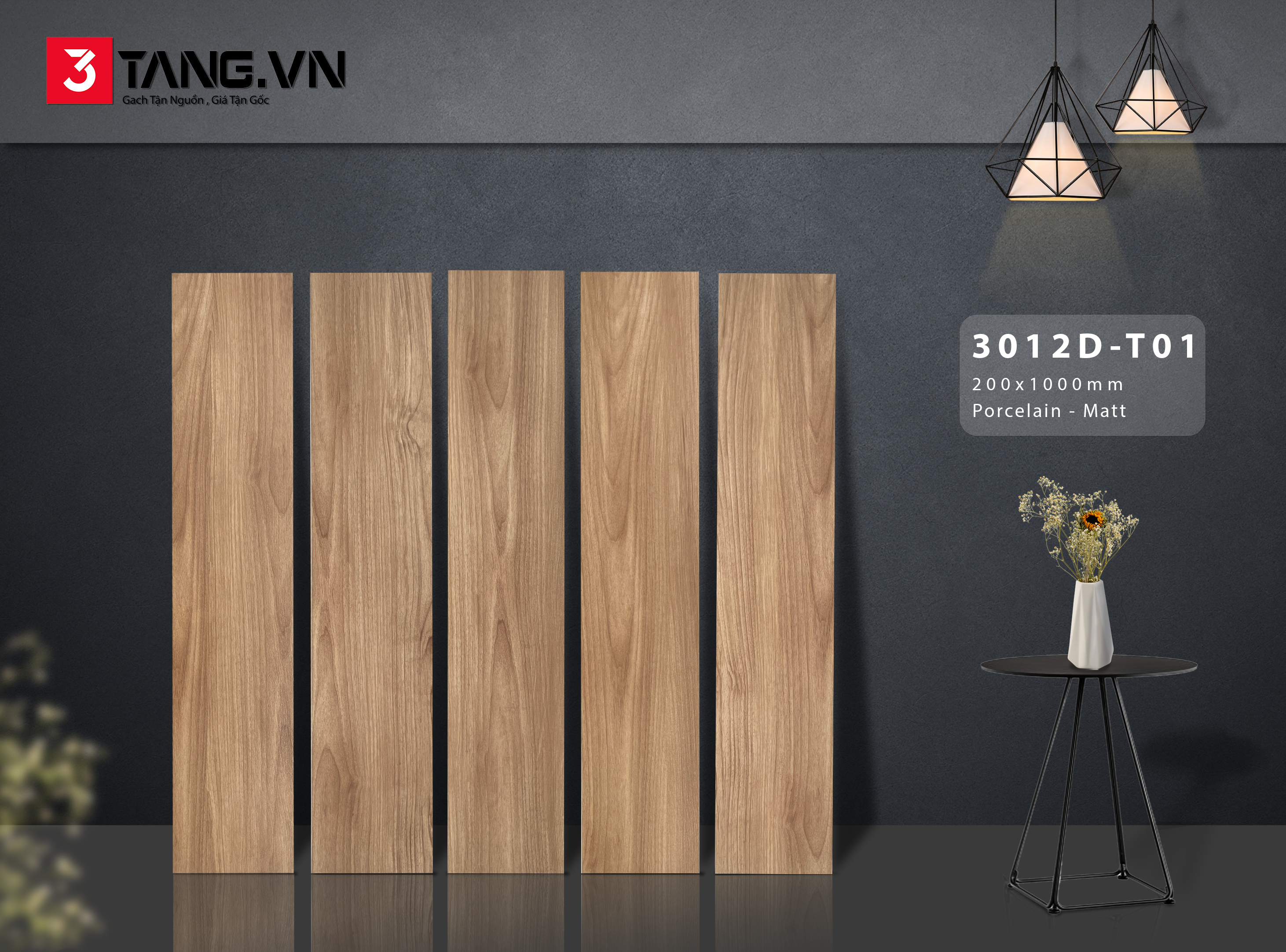 3012DA-T01 Gạch Vân Gỗ Nhập Khẩu 200x1000