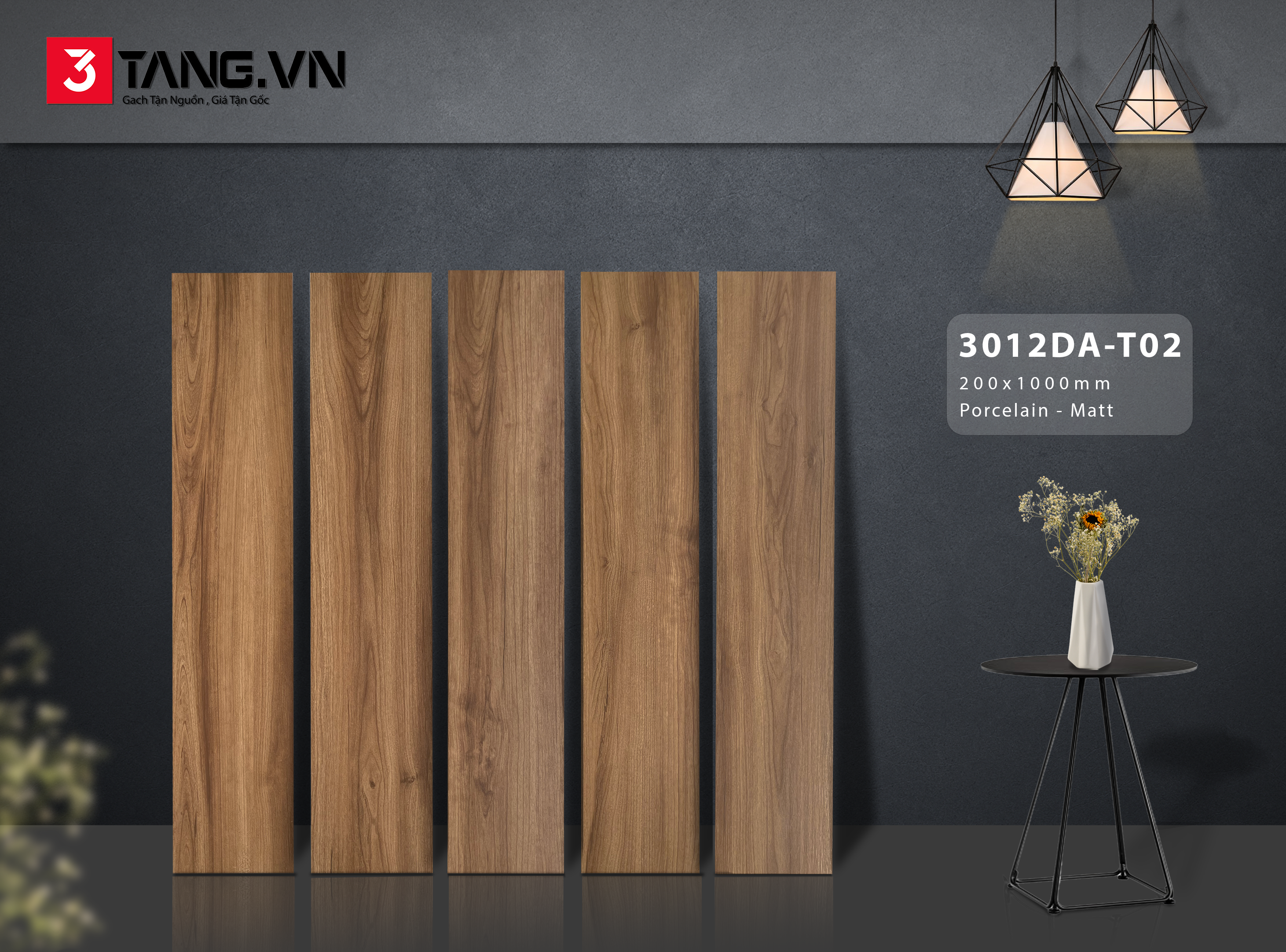 3012DA-T02 Gạch Vân Gỗ Nhập Khẩu 200x1000