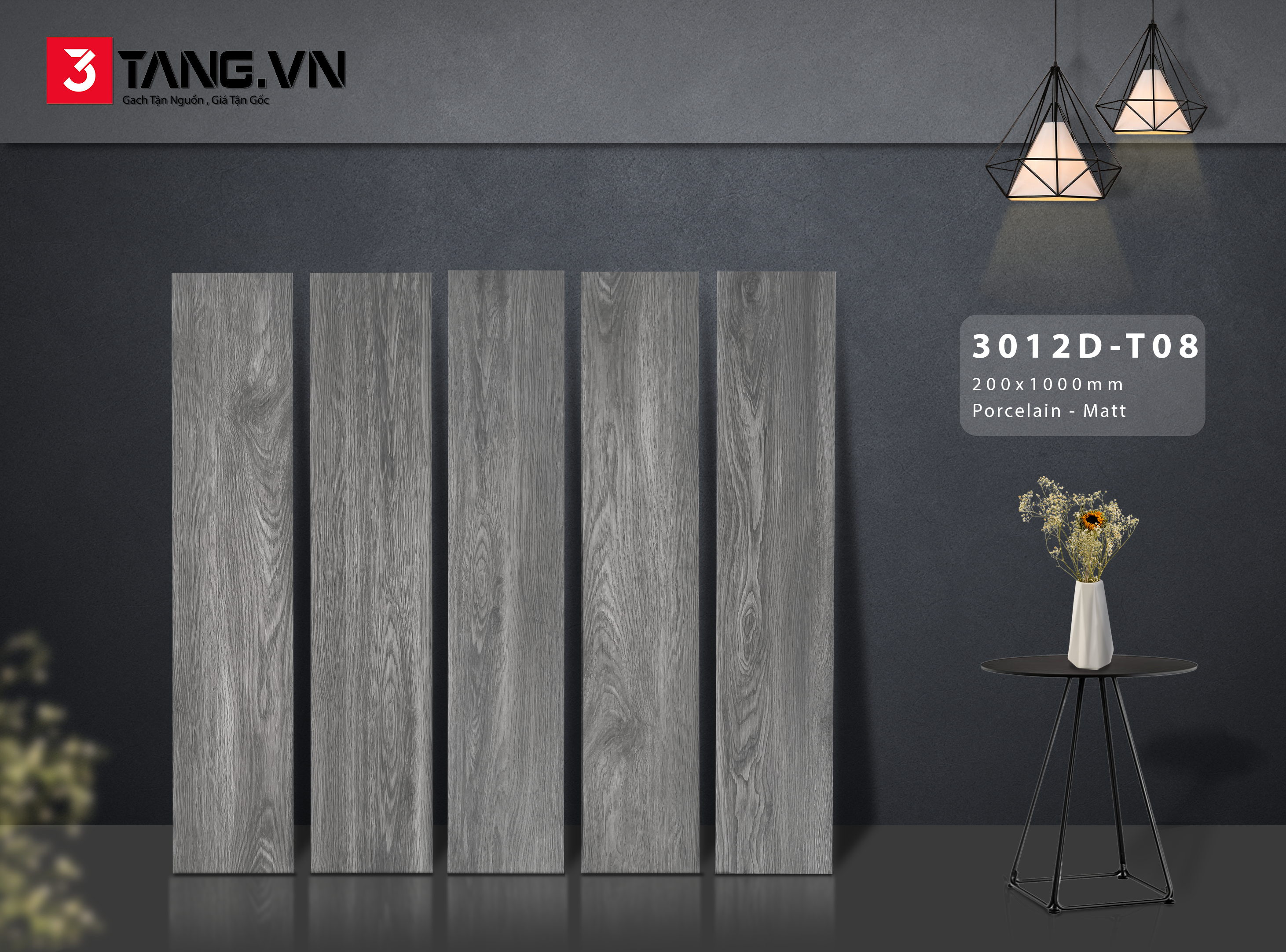 3012DA-T08 Gạch Vân Gỗ Nhập Khẩu 200x1000