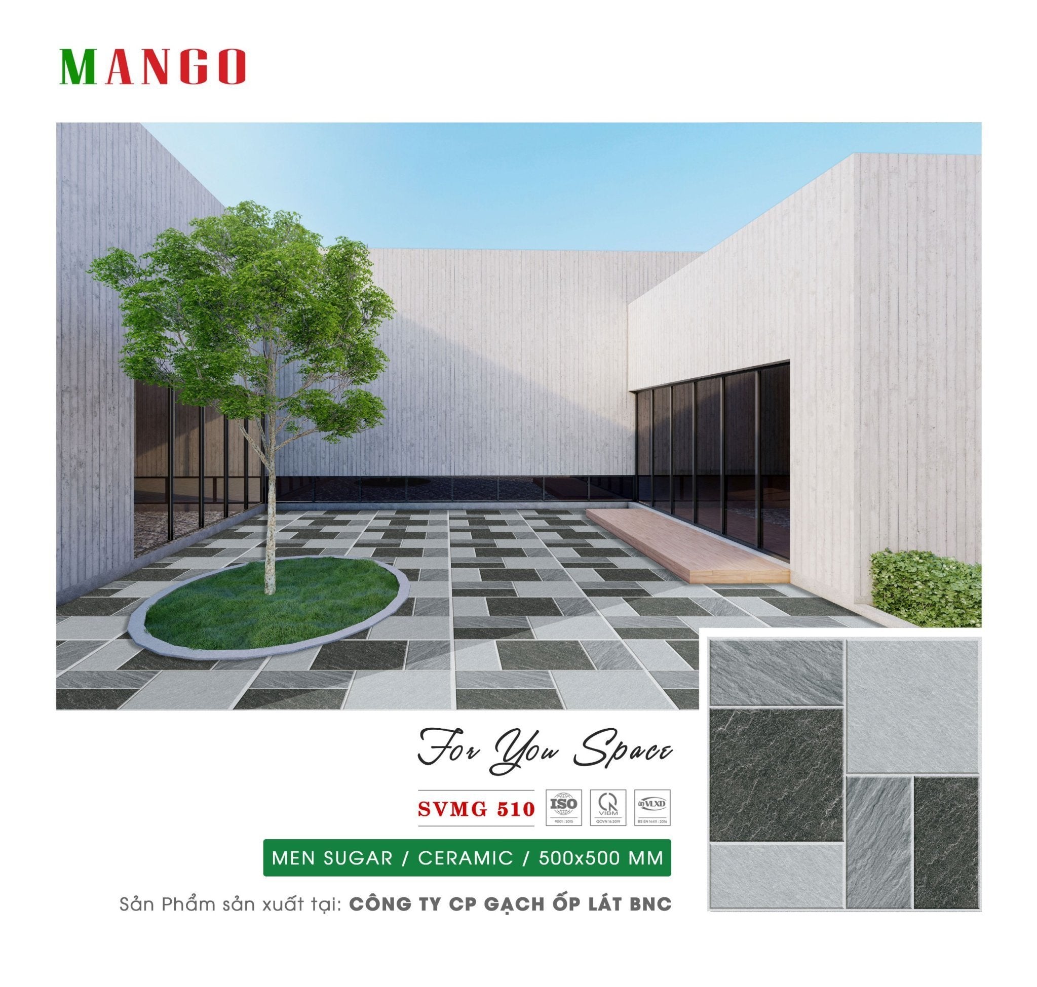Gạch Sân Vườn MANGO - BNC 500x500