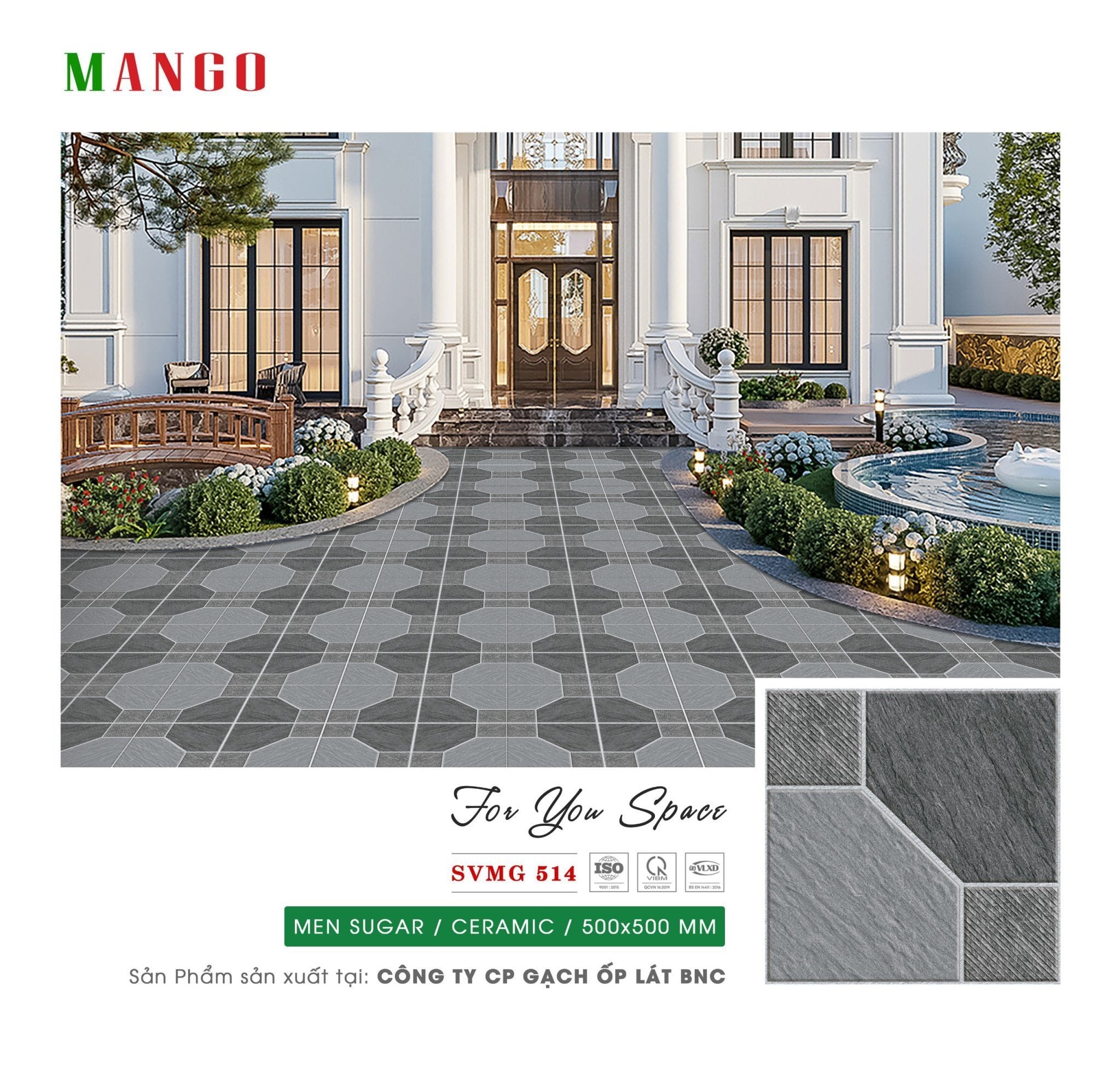 Gạch Sân Vườn MANGO - BNC 500x500